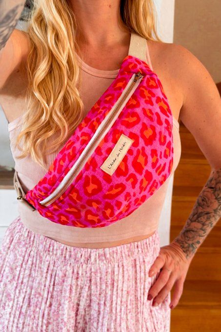 Sac banane adulte Léopard Fluo